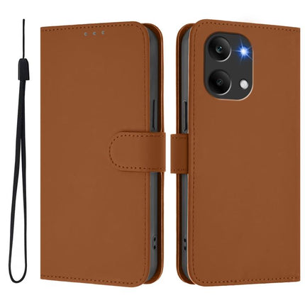 Skin Feel Solid Color Leather Phone Case with Lanyard, For Redmi Turbo 5 Max 5G/Poco X8 Pro Max 5G