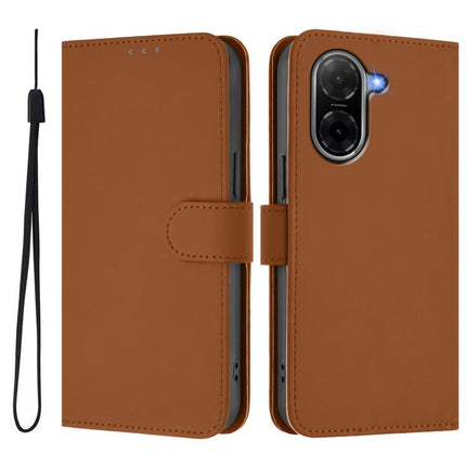 Skin Feel Solid Color Leather Phone Case with Lanyard, For Redmi A5 4G 171.8mm/A7 4G 171.8mm