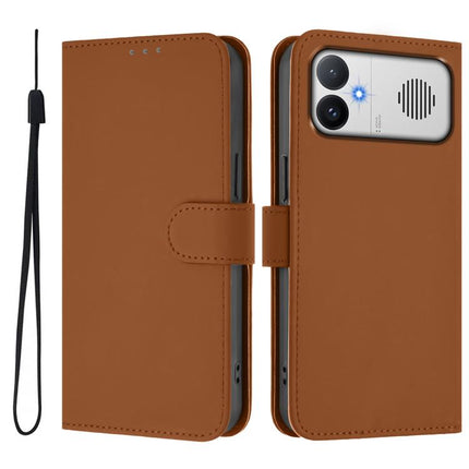 Skin Feel Solid Color Leather Phone Case with Lanyard, For Redmi K90 Max 5G
