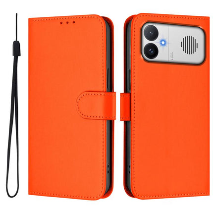 Skin Feel Solid Color Leather Phone Case with Lanyard, For Redmi K90 Max 5G