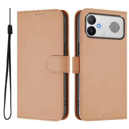 Skin Feel Solid Color Leather Phone Case with Lanyard, For Redmi K90 Max 5G