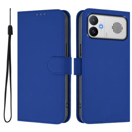 Skin Feel Solid Color Leather Phone Case with Lanyard, For Redmi K90 Max 5G