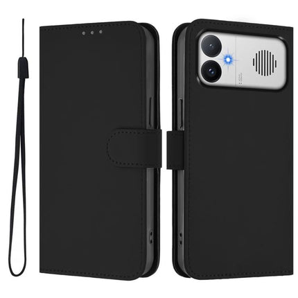 Skin Feel Solid Color Leather Phone Case with Lanyard, For Redmi K90 Max 5G