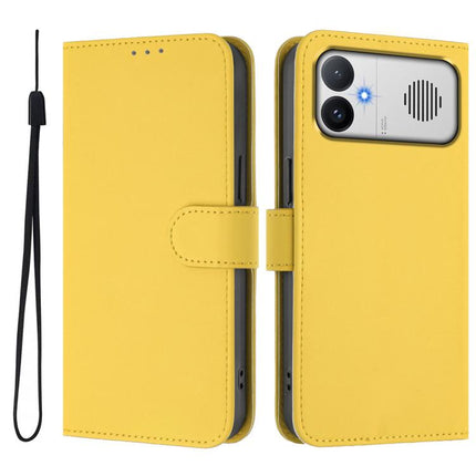 Skin Feel Solid Color Leather Phone Case with Lanyard, For Redmi K90 Max 5G