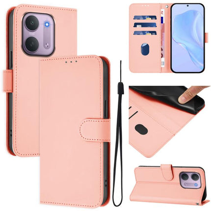 Skin Feel Solid Color Leather Phone Case with Lanyard, For Redmi A5 4G 171.8mm/A7 4G 171.8mm