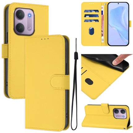Skin Feel Solid Color Leather Phone Case with Lanyard, For Redmi A5 4G 171.8mm/A7 4G 171.8mm