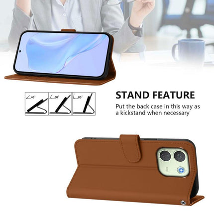 Skin Feel Solid Color Leather Phone Case with Lanyard, For Redmi K90 Max 5G