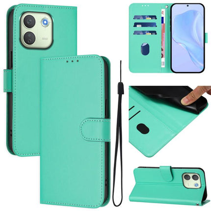 Skin Feel Solid Color Leather Phone Case with Lanyard, For Redmi K90 Max 5G