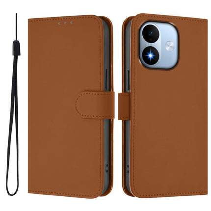 Skin Feel Solid Color Leather Phone Case with Lanyard, For Redmi A7 Pro 4G Global / Poco C85x 5G