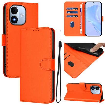 Skin Feel Solid Color Leather Phone Case with Lanyard, For Redmi A7 Pro 4G Global / Poco C85x 5G