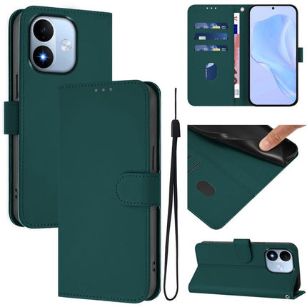 Skin Feel Solid Color Leather Phone Case with Lanyard, For Redmi A7 Pro 4G Global / Poco C85x 5G