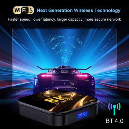 TX98 Pro+ 8K UHD Android 13 Smart TV Box with Remote Control, RK3528 Quad-Core, 2GB+16GB, 4GB+32GB, 4GB+64GB