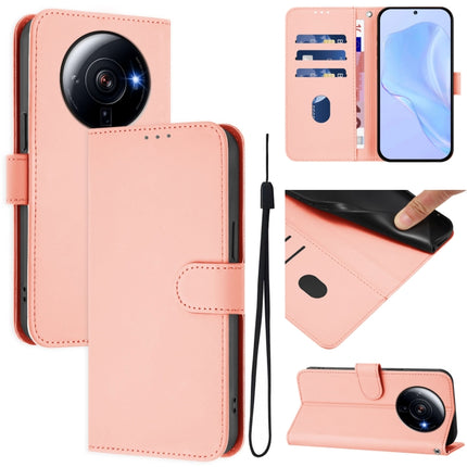Skin Feel Solid Color Leather Phone Case with Lanyard, For Xiaomi 12S Ultra