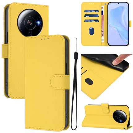 Skin Feel Solid Color Leather Phone Case with Lanyard, For Xiaomi 12S Ultra
