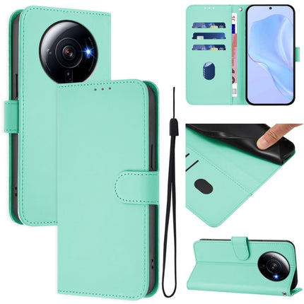 Skin Feel Solid Color Leather Phone Case with Lanyard, For Xiaomi 12S Ultra