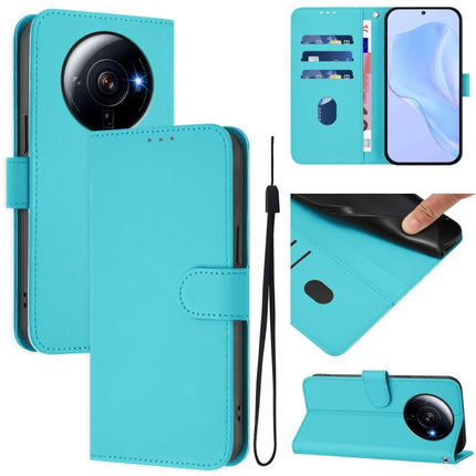 Skin Feel Solid Color Leather Phone Case with Lanyard, For Xiaomi 12S Ultra