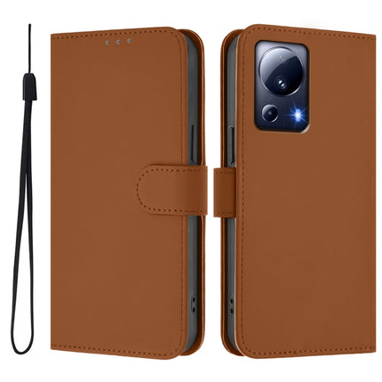 Skin Feel Solid Color Leather Phone Case with Lanyard, For Xiaomi 13 Lite 5G Global / Civi 2