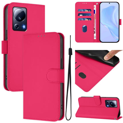 Skin Feel Solid Color Leather Phone Case with Lanyard, For Xiaomi 13 Lite 5G Global / Civi 2