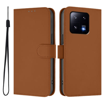 Skin Feel Solid Color Leather Phone Case with Lanyard, For Xiaomi 13 Pro 5G