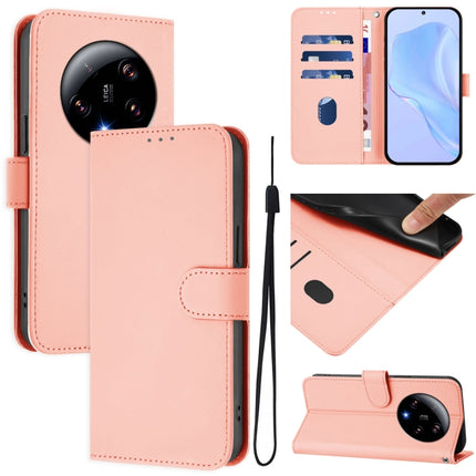 Skin Feel Solid Color Leather Phone Case with Lanyard, For Xiaomi 13 Ultra