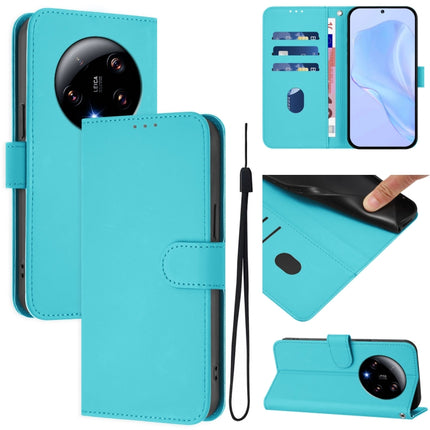 Skin Feel Solid Color Leather Phone Case with Lanyard, For Xiaomi 13 Ultra