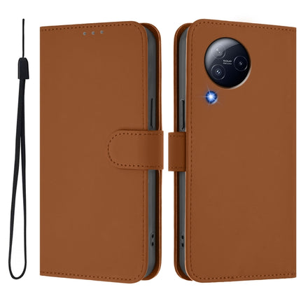 Skin Feel Solid Color Leather Phone Case with Lanyard, For Xiaomi Civi 3 5G