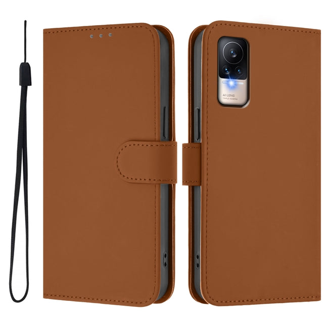 Skin Feel Solid Color Leather Phone Case with Lanyard, For Xiaomi Civi 1S