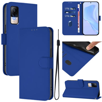 Skin Feel Solid Color Leather Phone Case with Lanyard, For Xiaomi Civi 1S