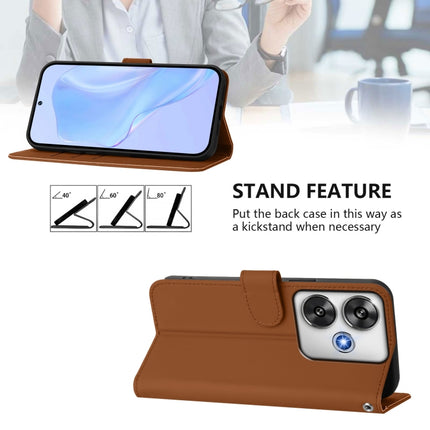 Skin Feel Solid Color Leather Phone Case with Lanyard, For Xiaomi Poco F6 5G