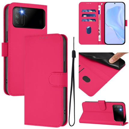 Skin Feel Solid Color Leather Phone Case with Lanyard, For Xiaomi Poco M3