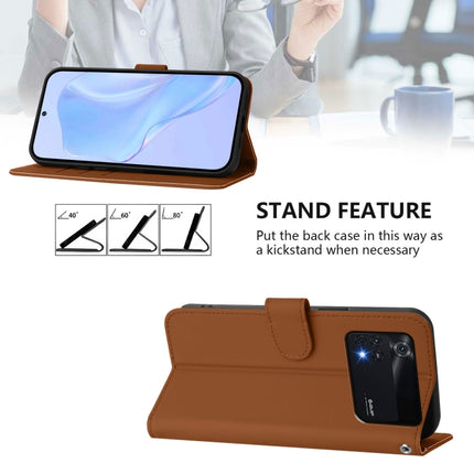 Skin Feel Solid Color Leather Phone Case with Lanyard, For Xiaomi Poco M4 Pro 4G