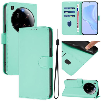 Skin Feel Solid Color Leather Phone Case with Lanyard, For Xiaomi 15 Ultra