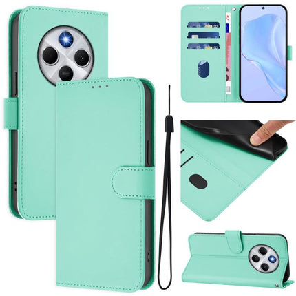 Skin Feel Solid Color Leather Phone Case with Lanyard, For Xiaomi Poco M7 5G / C75 4G