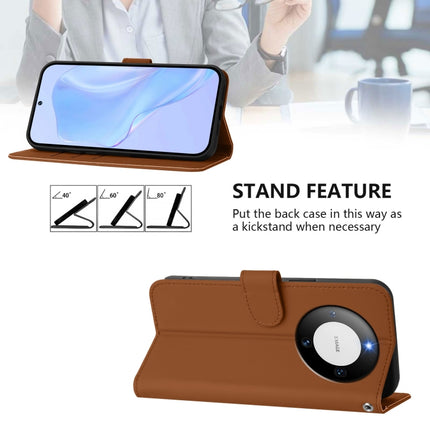 Skin Feel Solid Color Leather Phone Case with Lanyard, For Huawei Mate 60