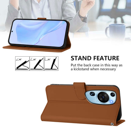 Skin Feel Solid Color Leather Phone Case with Lanyard, For Huawei P60 Art