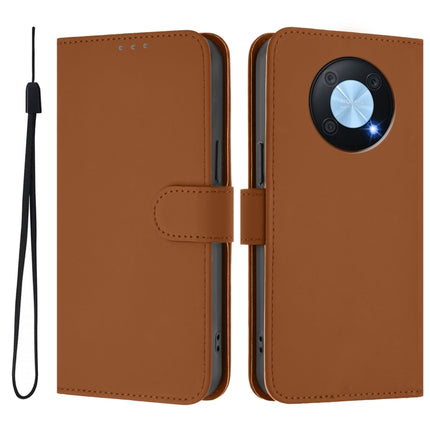 Skin Feel Solid Color Leather Phone Case with Lanyard, For Huawei Enjoy 50 Pro 4G / nova Y90