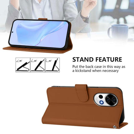 Skin Feel Solid Color Leather Phone Case with Lanyard, For Huawei Nova 13 / Nova 12