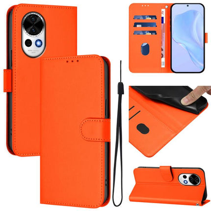 Skin Feel Solid Color Leather Phone Case with Lanyard, For Huawei Nova 13 / Nova 12