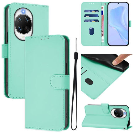Skin Feel Solid Color Leather Phone Case with Lanyard, For Huawei nova 14 Pro