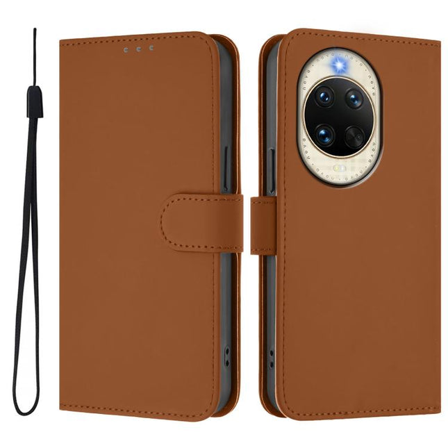 Skin Feel Solid Color Leather Phone Case with Lanyard, For Huawei nova 14
