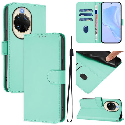 Skin Feel Solid Color Leather Phone Case with Lanyard, For Huawei nova 14