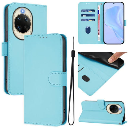 Skin Feel Solid Color Leather Phone Case with Lanyard, For Huawei nova 14