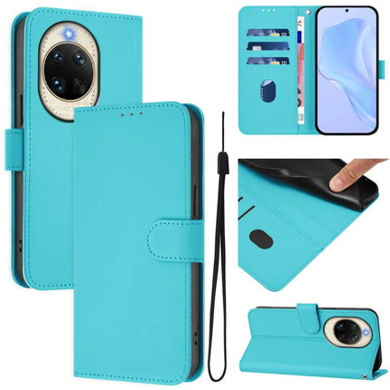 Skin Feel Solid Color Leather Phone Case with Lanyard, For Huawei nova 14