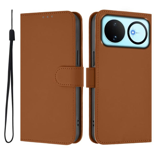 Skin Feel Solid Color Leather Phone Case with Lanyard, For Huawei nova 16