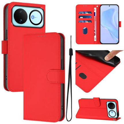 Skin Feel Solid Color Leather Phone Case with Lanyard, For Huawei nova 16