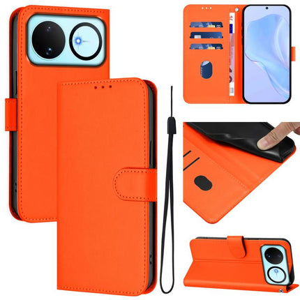 Skin Feel Solid Color Leather Phone Case with Lanyard, For Huawei nova 16
