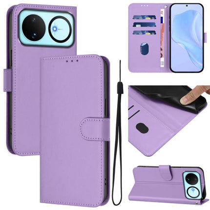 Skin Feel Solid Color Leather Phone Case with Lanyard, For Huawei nova 16