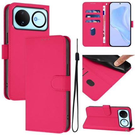 Skin Feel Solid Color Leather Phone Case with Lanyard, For Huawei nova 16