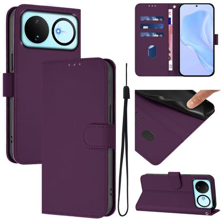 Skin Feel Solid Color Leather Phone Case with Lanyard, For Huawei nova 16
