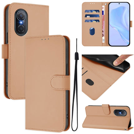 Skin Feel Solid Color Leather Phone Case with Lanyard, For Honor 50 SE / Huawei nova 9 SE